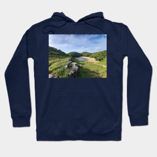 Hidden paradise lake lagoon sand beach Hoodie